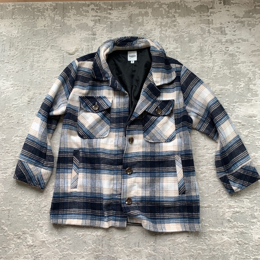 Kensie Jean plaid shacket jacket